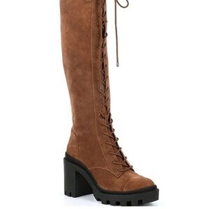 Gianni Bini Brown Lace-Up Platform Boots 7.5